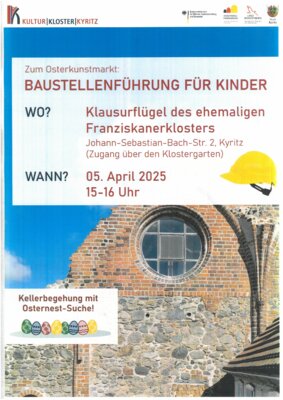 Baustellenführungen für Kinder am 5. April im Kultur|Kloster|Kyritz (Bild vergrößern)