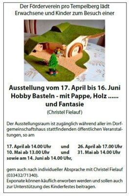Ausstellung vom 17. April bis 16. Juni - Hobby Basteln - mit Pappe, Holz ...... und Fantasie