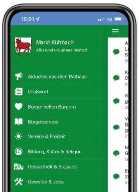 Meldung: Die Kühbacher Bürgerapp - jetzt verfügbar