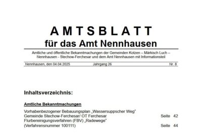 Amtsblatt Nr. 08/25 erschienen (Bild vergrößern)