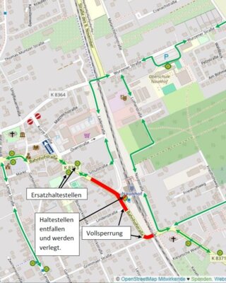 Foto zur Meldung: Ersatzhaltestelle bleibt in Bahnhofstraße