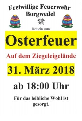 Foto zur Meldung: Osterfeuer 31.03.2018