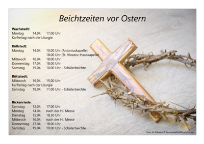 Beichtzeiten vor Ostern (Bild vergrößern)