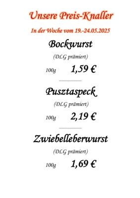 Angebote Dorfladen KW 21 19.05.2025-24.05.2025