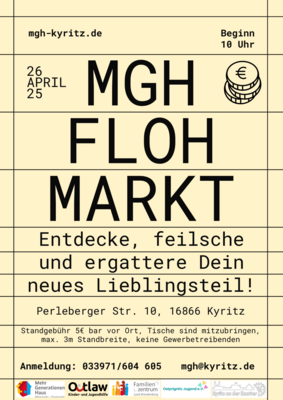 Flohmarkt am Mehrgenerationenhaus am 26. April – Jetzt noch Standplatz sichern!