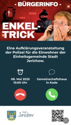 Meldung: Enkeltrick-Infoveranstaltung der Polizei in Kade