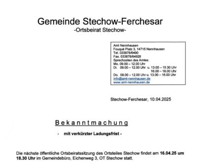 Ortsbeiratssitzung Stechow (Bild vergrößern)
