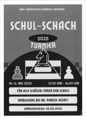 1. Schul- Schachturnier am 16. Mai 25