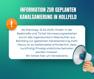 Information zur geplanten Kanalsanierung in Hollfeld (Bild vergrößern)