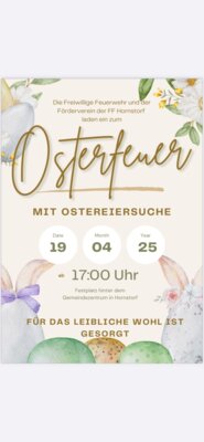 Osterfeuer am 19.4.2024 ab 17 Uhr