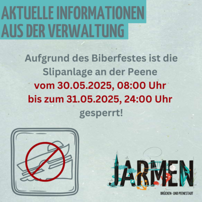 Sperrung der Slipanlage am Jarmener Hafen (Bild vergrößern)
