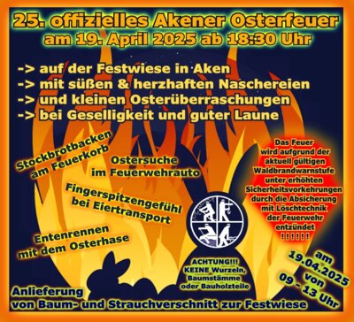 Meldung: 25. offizielles Akener Osterfeuer