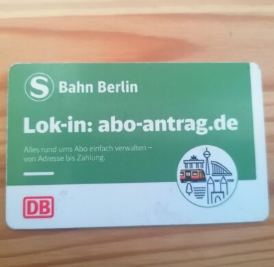 Foto zur Meldung: Fundsache S-Bahn Card