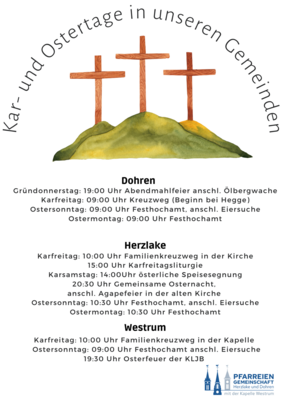 Kar- und Ostertage in unseren Gemeinden