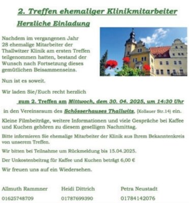 Foto zur Meldung: 2. Treffen ehem. Klinikmitarbeiter            30.04.2025