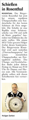 Übungsschießen - Überraschungspreis (Bild vergrößern)