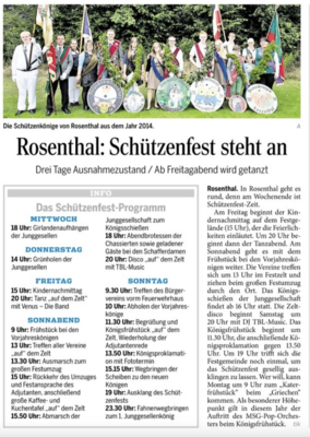 Vorbericht zum Schützenfest 2015 (Bild vergrößern)