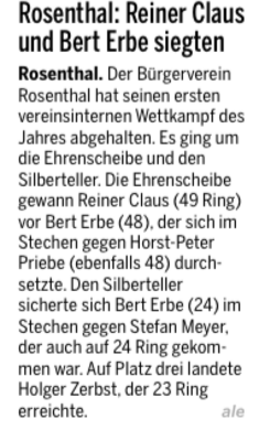 Silberteller und Ehrenscheibe 2015 (Bild vergrößern)