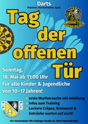 Meldung: Die Darts-Jugend startet mit Tag der offenen Tür