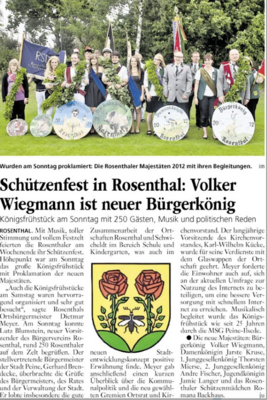 Rosenthals neue Majestäten 2012 (Bild vergrößern)