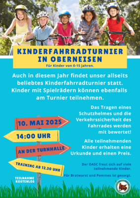 Beliebtes Kinderfahrradturnier findet im Mai statt