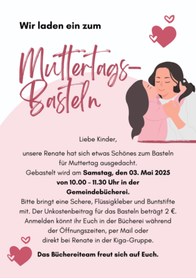 Muttertagsbasteln in der Bücherei