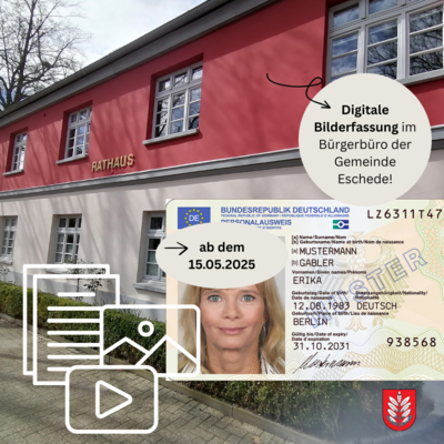 Digitale Bilderfassung im Bürgerbüro der Gemeinde Eschede ab dem 15.05.2025 (Bild vergrößern)