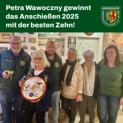 Meldung: Petra Wawoczny gewinnt das Anschießen 2025  mit der besten Zehn!