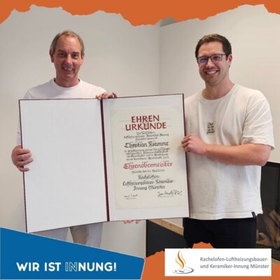 von l. nach r.: EOM Christian Kramme, stellv. Obermeister Daniel Ickerott (Bild vergrößern)