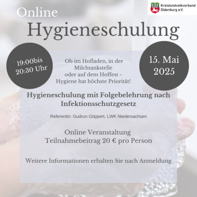 Schon für die Hygieneschulung angemeldet?