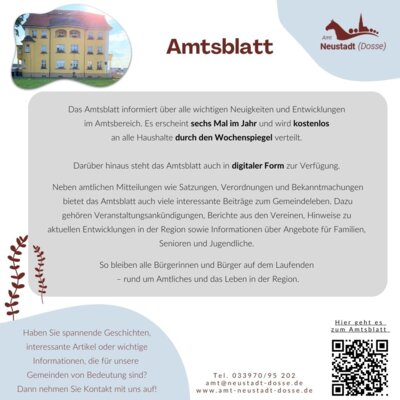 Flyer mit Informationen zum Amtsblatt