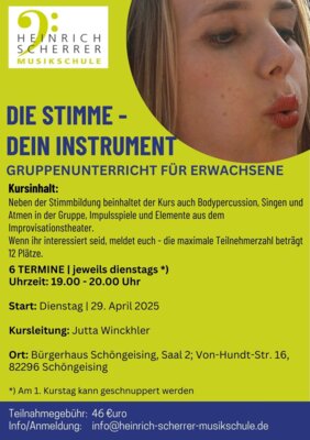 Neuer Kurs: "Die Stimme - Dein Instrument"