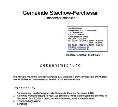 Ortsbeiratssitzung Ferchesar (Bild vergrößern)
