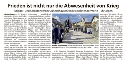 Kriegerjahrtag KSV Günzenhausen