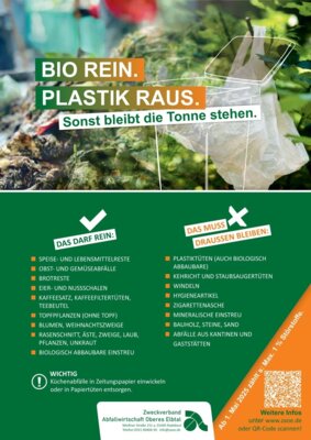 Flyer ZAOE zur Neuregelung der Bioabfallverordnung zum 01.05.2025 (Bild vergrößern)