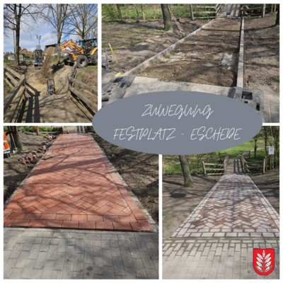 Zuwegung zum Festplatz - in Eschede (Bild vergrößern)
