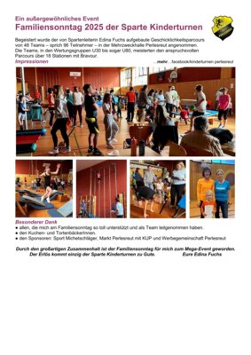 Familiensonntag der Sparte Kinderturnen (Bild vergrößern)