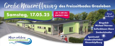Meldung: Große Eröffnungsfeier des Freizeitbades Grasleben am 17.05.2025
