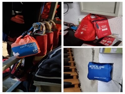 Erste-Hilfe Sets im Bootshaus (Bild vergrößern)