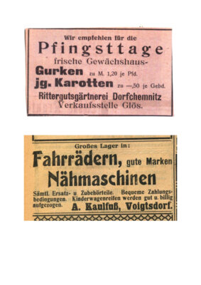 Interessantes aus dem Archiv - Vor 100 Jahren - Nachrichten aus dem „Saydaer Anzeiger und Tageblatt“ Monat Mai (Bild vergrößern)