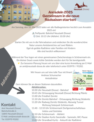 Anradeln 10. Mai 2025 - Saisonstart zum Kyritzer Untersee