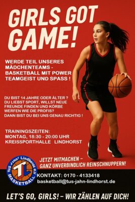 Meldung: Mädchen für Basketballteam gesucht.