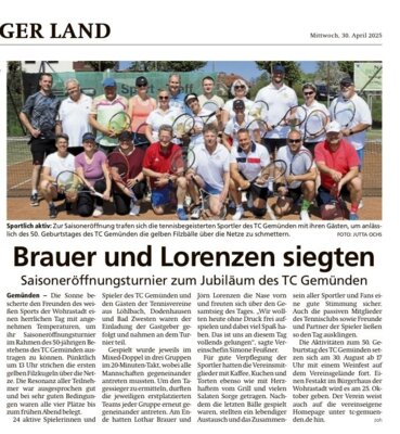 Foto zu Meldung: Erfolgreicher Saisonstart am 27.04
