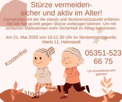 Stürze vermeiden – sicher und aktiv im Alter (Bild vergrößern)