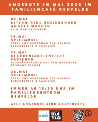 FamilienCafé: Mit frischem Programm in den Mai und Sommer!