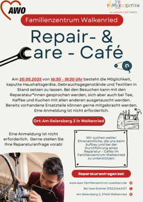 Das nächste Repair-& Care-Café findet am 20.05. statt