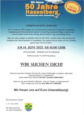 50 Jahre Hasselberg! (14.06.2025) Wir suchen Dich! (Bild vergrößern)