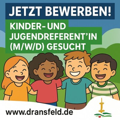 Stellenausschreibung im Bereich Hauptamt - als Kinder- und Jugendreferent (m/w/d) (Bild vergrößern)