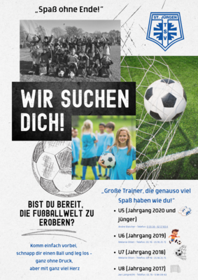 Fußball Flyer Wir suchen Dich (Bild vergrößern)