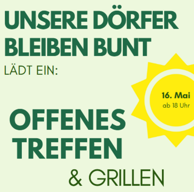 Einladung zum offenen Treffen von Unsere Dörfer bleiben bunt